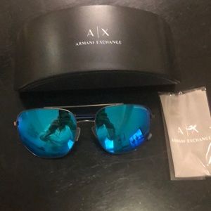 Armani Exchange blue aviator sunglasses:new in box